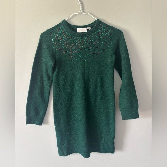 Children’s Place Dark Green Sweater Dress Size 7/8. - Picture 1 of 7